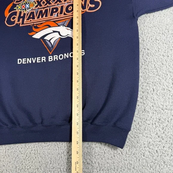 Vintage 90s Denver Broncos Sweatshirt Size XL Super Bowl XXXII Champions Tultex - Picture 5 of 7